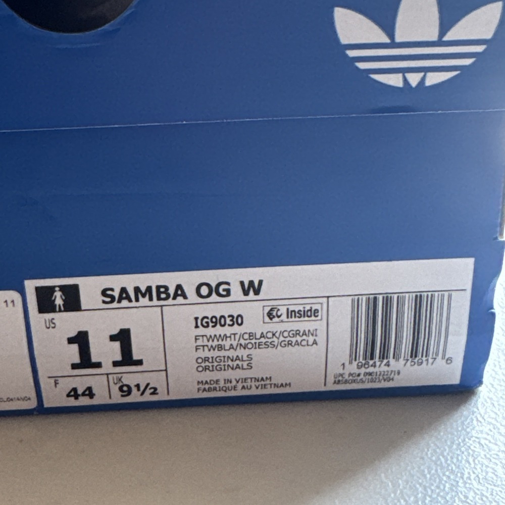 Adidas Samba OG Sneakers Women's Size 11 White/Black IG9030 - Picture 6 of 6